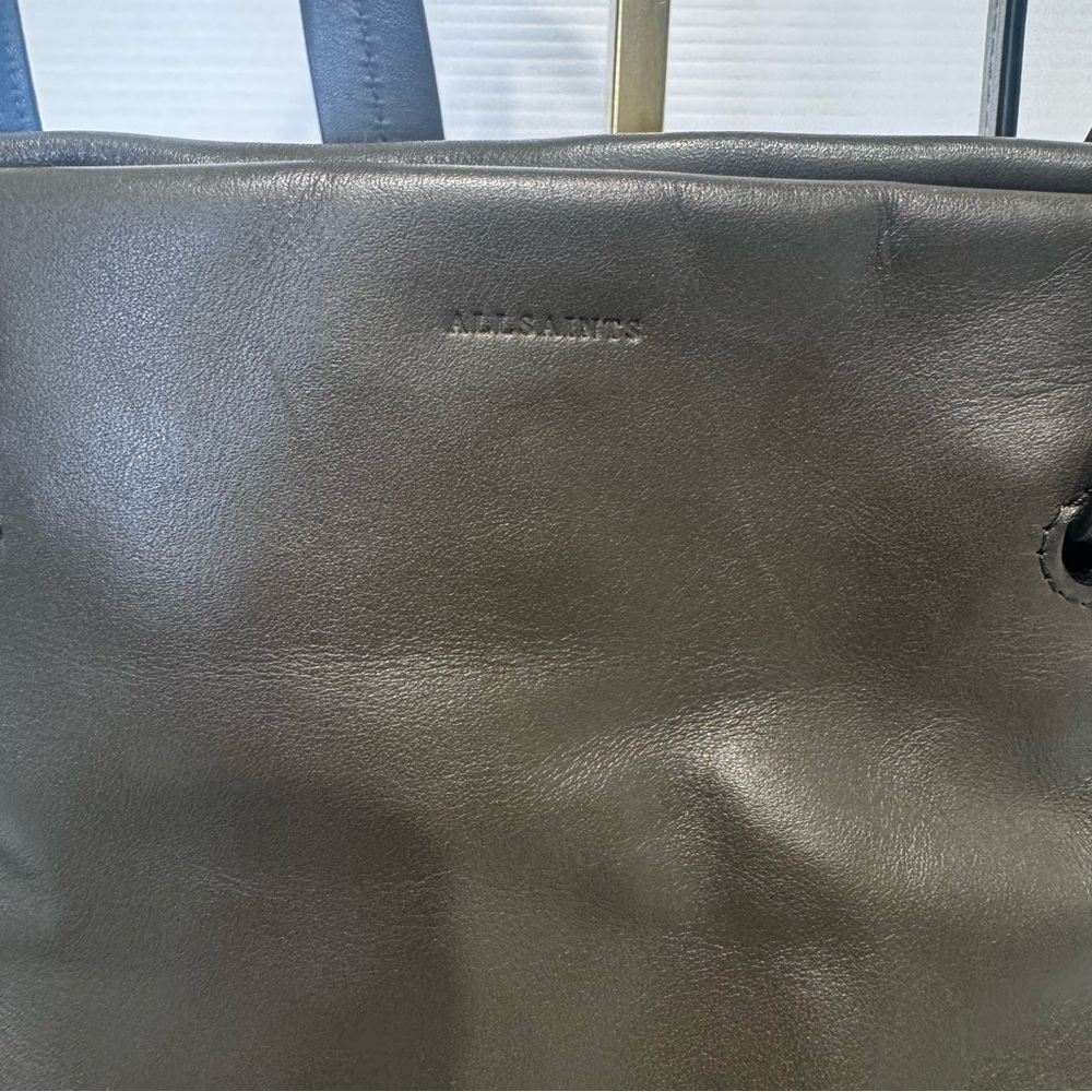 All Saints Freedom Dark Gray Mini Tassel Bucket Bag - Picture 6 of 16